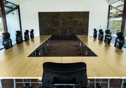 Onyx conference room with U-shaped table