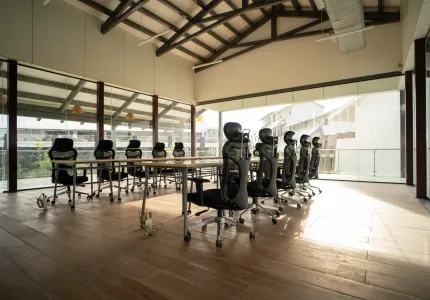 Opal boardroom with a long conference table
