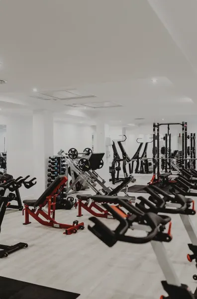 Fitness centre with treadmills and weight machines