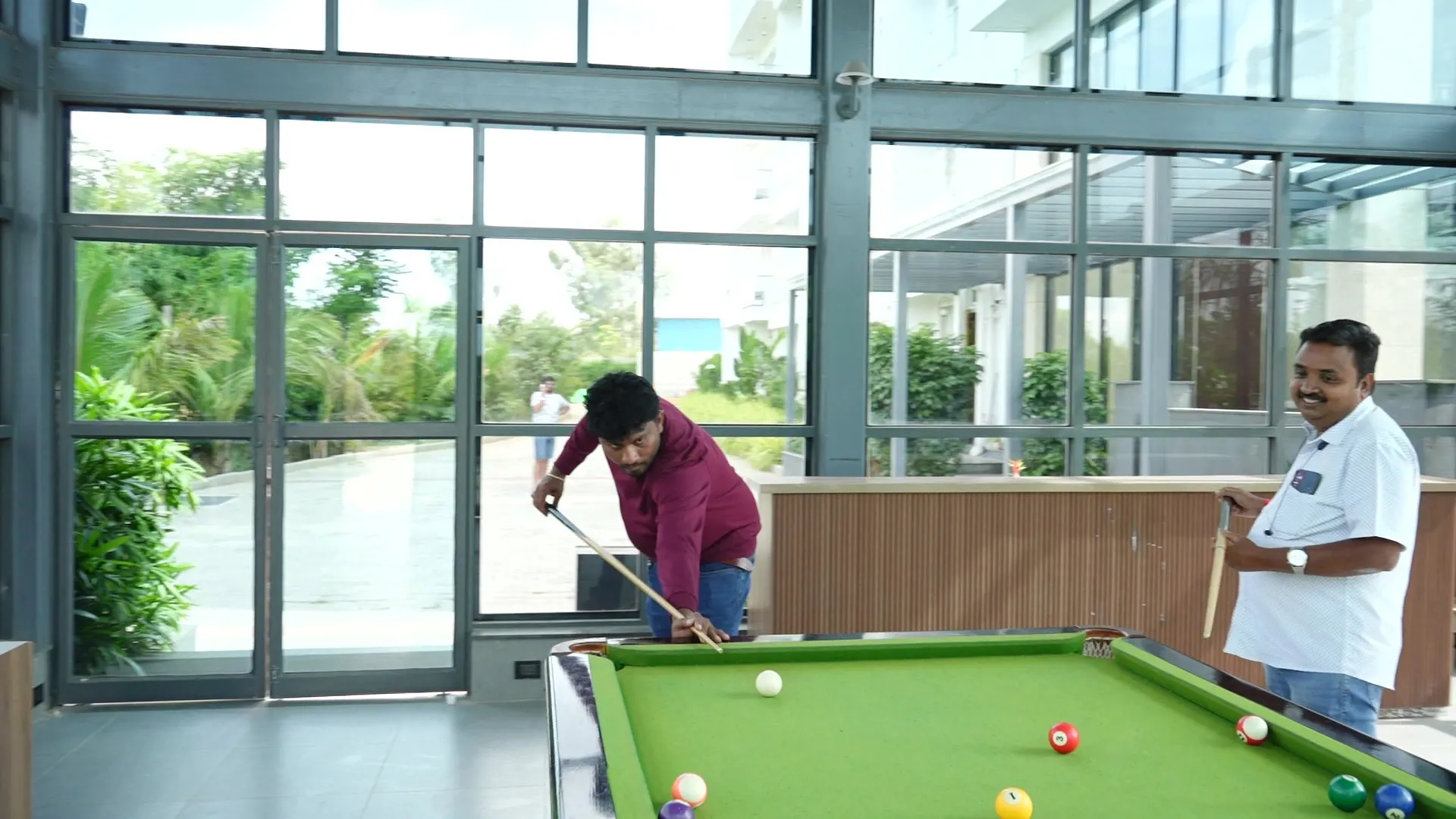 Pool table in the lounge at Sportico Resorts