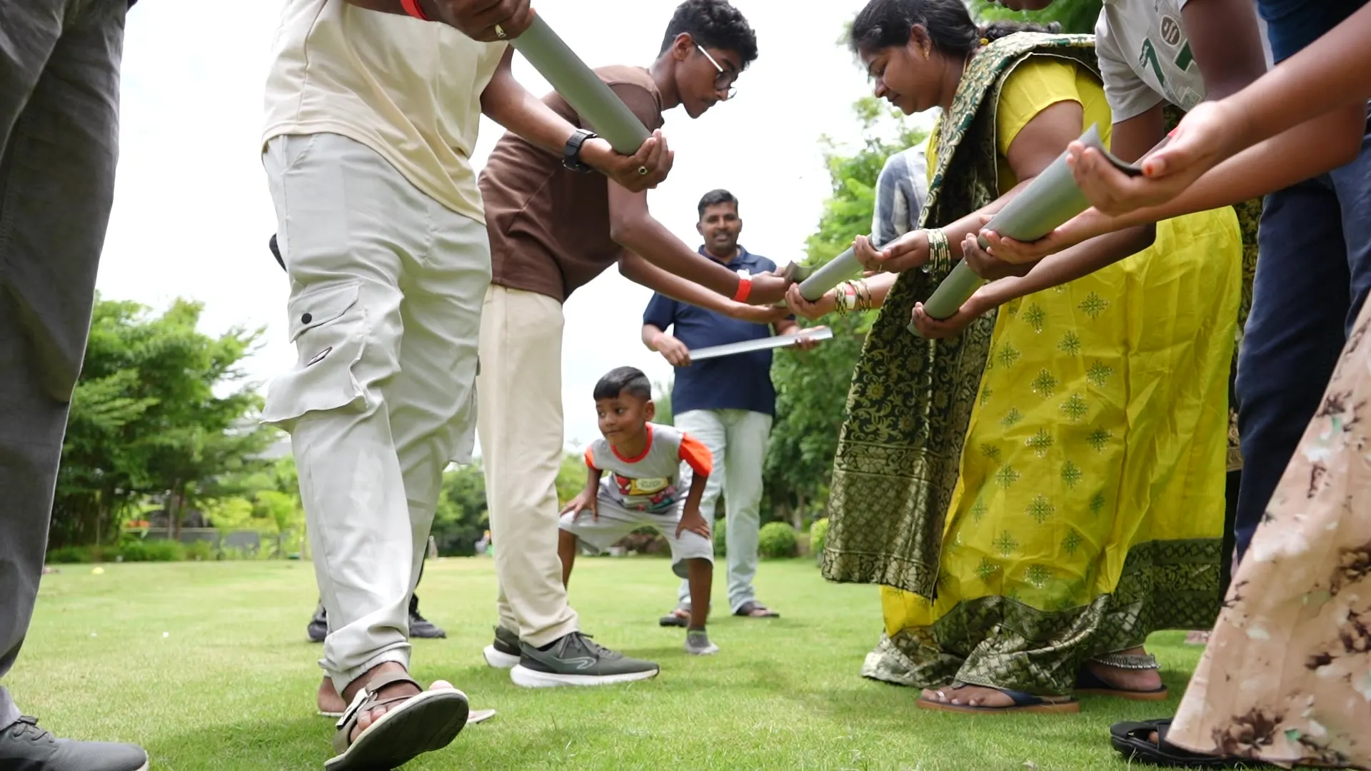 Pipeline relay team-building game at Sportico Resorts