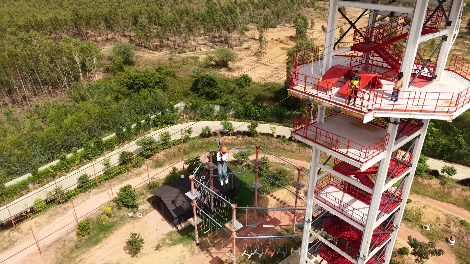 Adventure tower and rope course at Sportico Resorts